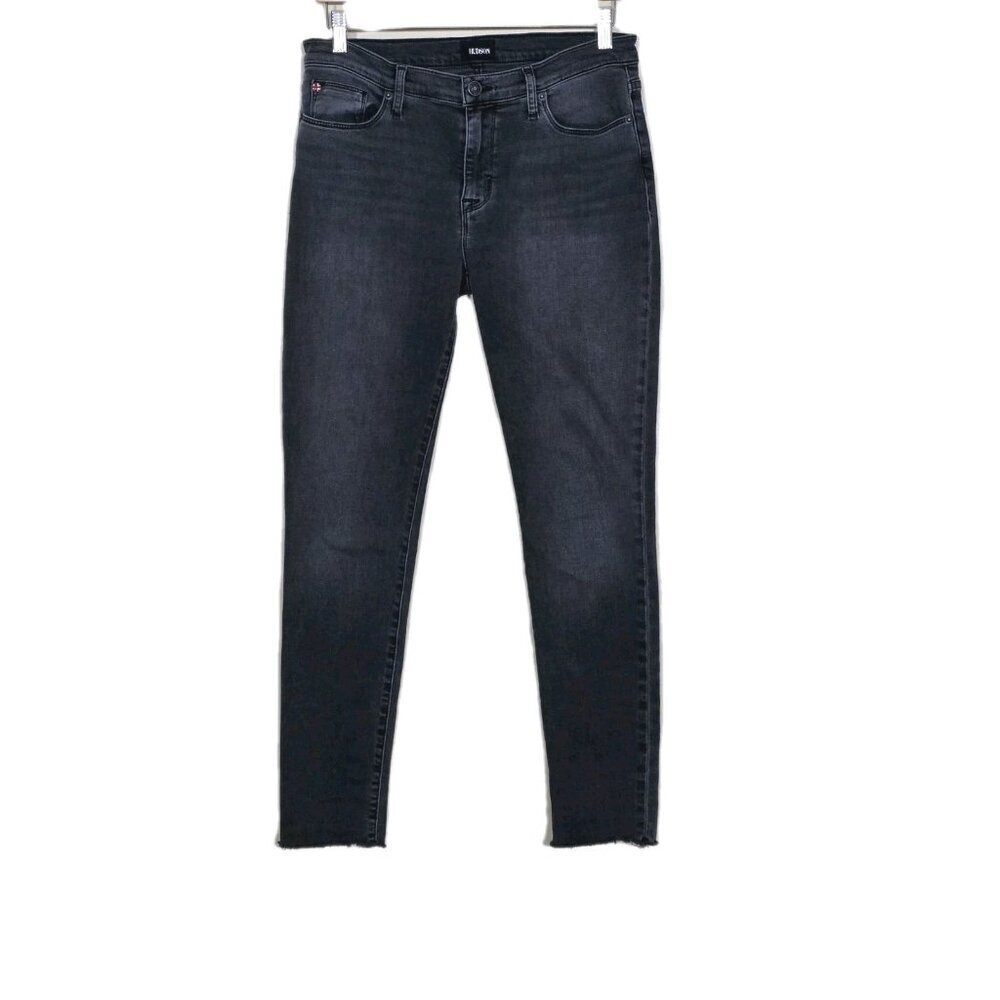 Hudson Natalie Jeans Womens 28 Gray Mid Rise Skinny Raw Hem Stretch Grunge Boho